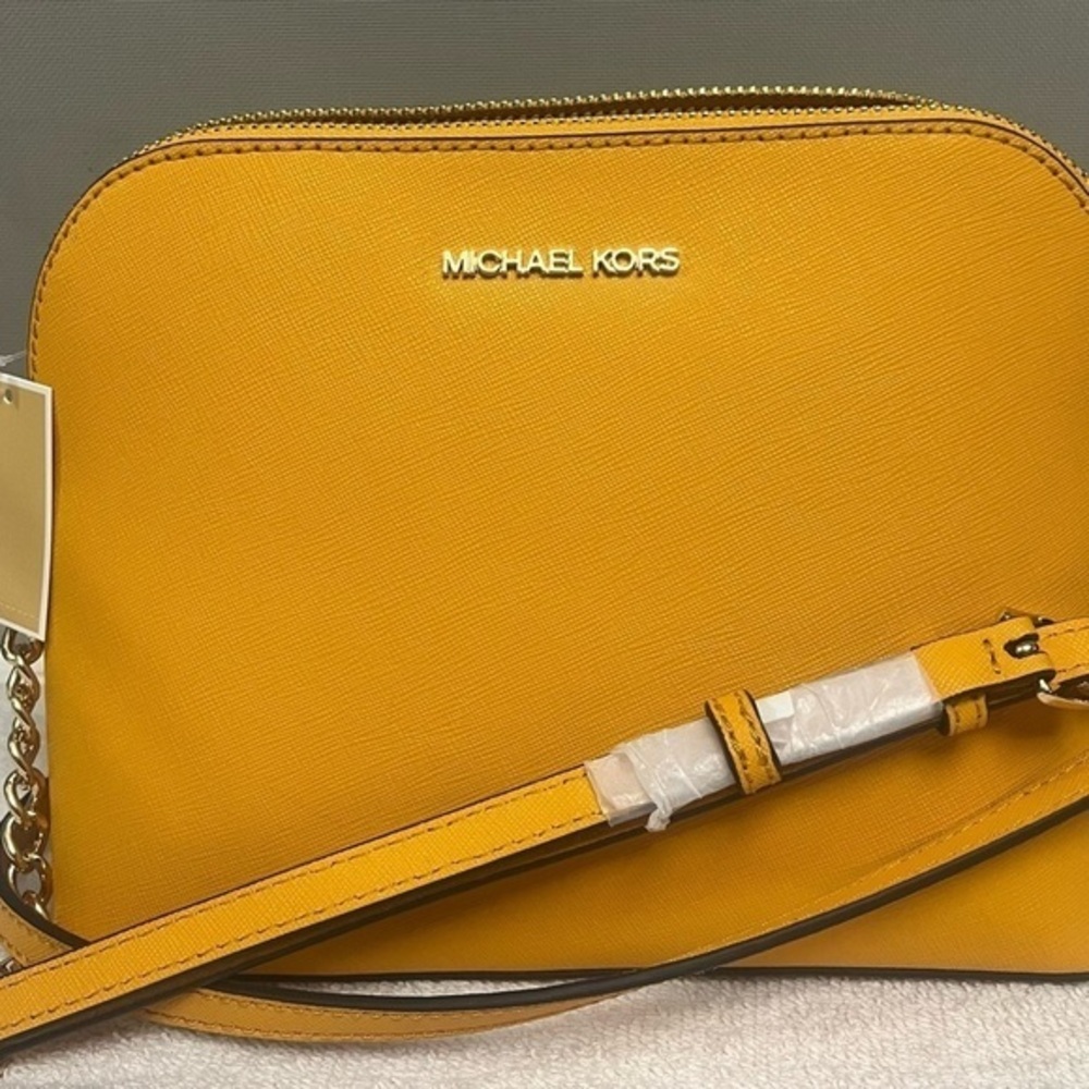 Michael Kors Jet Set Sunflower Yellow Saffiano Leather Crossbody NWT